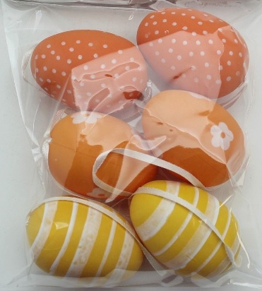 Vajíčka závěs plast S 6 oranžová